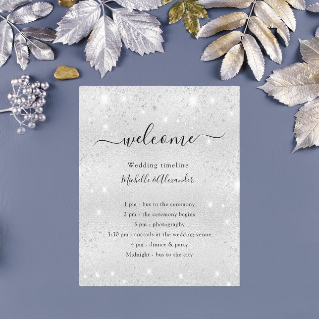 Budgetprogrammet silver glitter elegant bröllop (Skapare uppladdad)