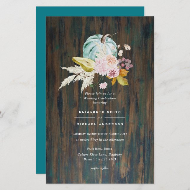 BUDGETPumpkin FALL Thanksgiving Bröllop A9 (Fram/baksida)