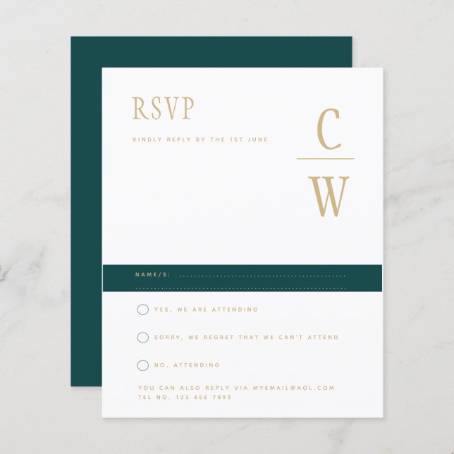 BUDGETRESETEAL Grönt Guld Bröllop OSA (Fram/baksida)