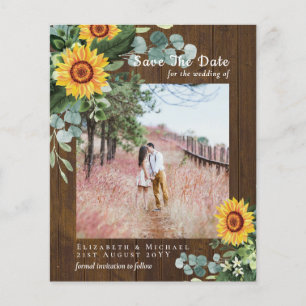 BUDGETRUSTIK SPARA DATUMET Rustic Solros SATIN Flygblad