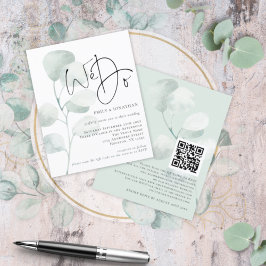 Budgetsaldo Eucalyptus Vi gör QR-bröllopsinbjudan