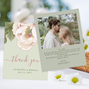 Budgetsaldo och Blommigt Foto - tackkort Flygblad