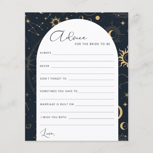 Budgetsalestial Sol Måne Bride ska vara rådgivande Flygblad (Framsidan)