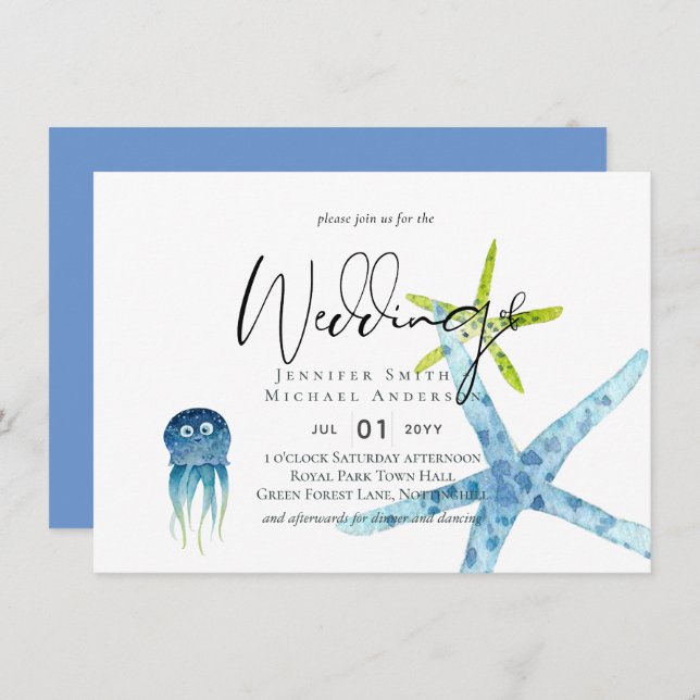 BUDGETSjölivet Beach Ocean Bröllop (Fram/baksida)