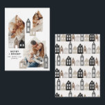 Budgetskandal Jul Nordiska hus 3 chic Anteckningskort<br><div class="desc">Modern japansk julklapp i Norden snyggt enkel 3-fotokortsdesign för helgdag</div>