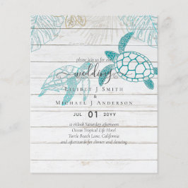 BUDGETsköldpaddor Bröllop Modern Line Art Flygblad