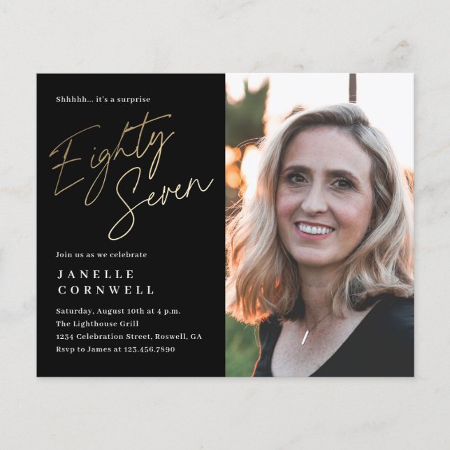 Budgetskript Black Guld 87:e födelsedagen (Framsida)