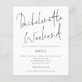 Budgetskript Elegant Bachelorette Helg Inbjudan