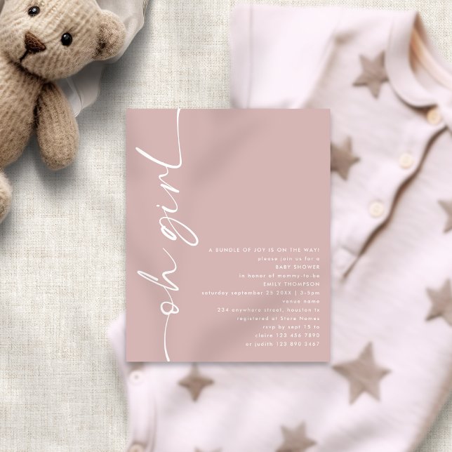 Budgetskript Oh Girl Dusty Ro Baby Shower (Budget price)