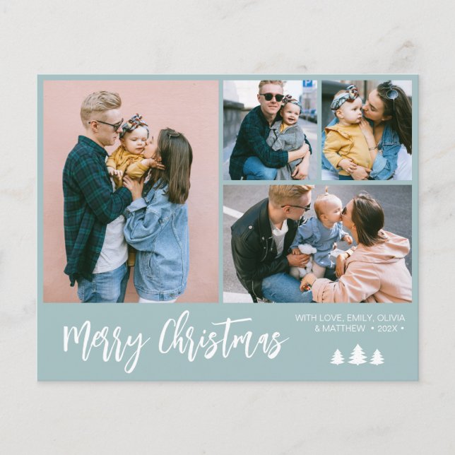 Budgetskript Photo Collage Gräs jul-Helgdag Flygblad (Framsidan)