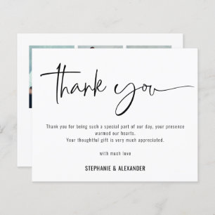 Budgetskript QR-kod 3 foton Bröllop Tack