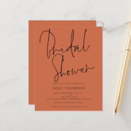 Budgetskript Terracotta Inbjudningskort för möhipp