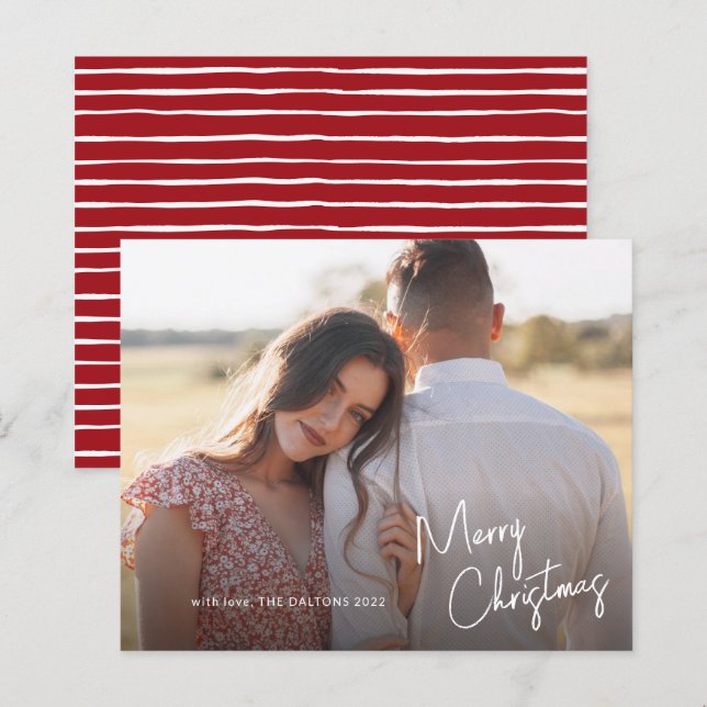 Budgetskriptfotokort för God jul Helgdag (Fram/baksida)