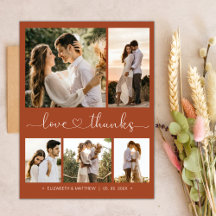 Budgetskriptfotot Bröllop Tack-vykort