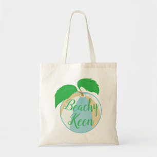 Budgetskylt för "Beachy Keen/Blue Tan" Tygkasse