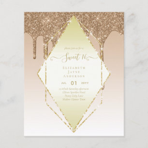 BUDGETSÖKNING16 Att köra Glitter Glamor Invit Flygblad