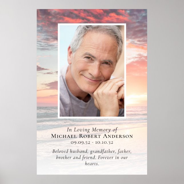 Budgetsolnedgångsfoto 60x90 cm välkomstskylt för b poster (Framsidan)