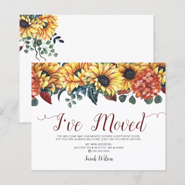 Budgetsolros jag har flyttat Flytta annons (Fram/baksida)