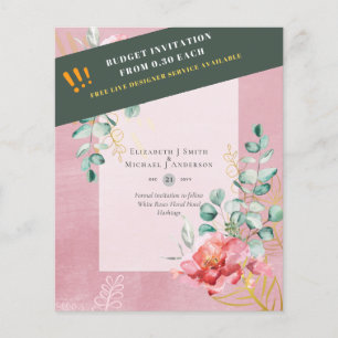 BUDGETSPARA DATUMEN - VIT ROS BLOMMIGT FLYGBLAD