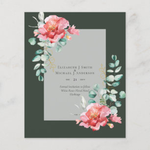 BUDGETSPARA DATUMEN - VIT ROS BLOMMIGT FLYGBLAD