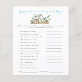 Budgetspel Gissa vem som blått babyskor för Mamma