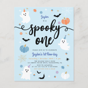 Budgetspråk Ett Blue Ghost Halloween 1 födelsedag