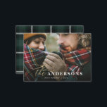 budgetstöd - 1 fotojulkort - Helgdag Anteckningskort<br><div class="desc">Med elegant guld-effektskript,  fet typografi och grönt bakifrån skapar fotokortet säkert högerna. Sprid tjuvjakt efter julklappar och nytt år</div>