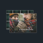 budgetstöd - 1 fotojulkort - Helgdag Anteckningskort<br><div class="desc">Med elegant guld-effektskript,  fet typografi och grönt bakifrån skapar fotokortet säkert högerna. Sprid tjuvjakt efter julklappar och nytt år</div>