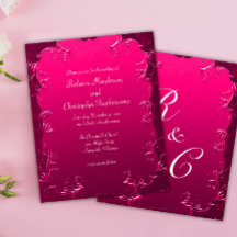 Budgetstöd: Rosa Classic Wedding bjudande