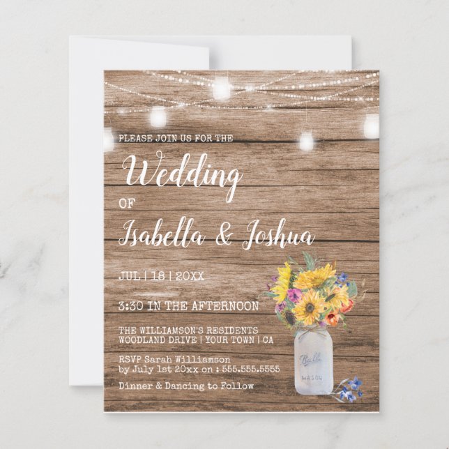 Budgetsträng för Ljus | Mason Burk Bröllop (Framsida)