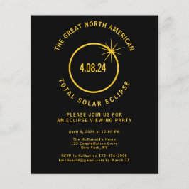 Budgetsumma Eclipse 8 april 24-partsinbjudan Flygblad