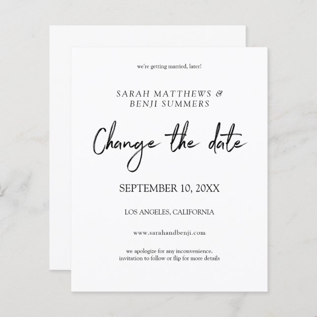 Budgetsvartvitt Ändra datum (Fram/baksida)