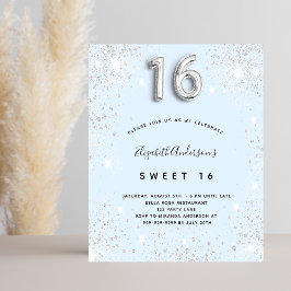 BudgetSverige 16 baby blue silver glitter