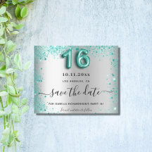 BudgetSverige 16 silver teal glitter spara datumet