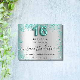BudgetSverige 16 silver teal glitter spara datumet
