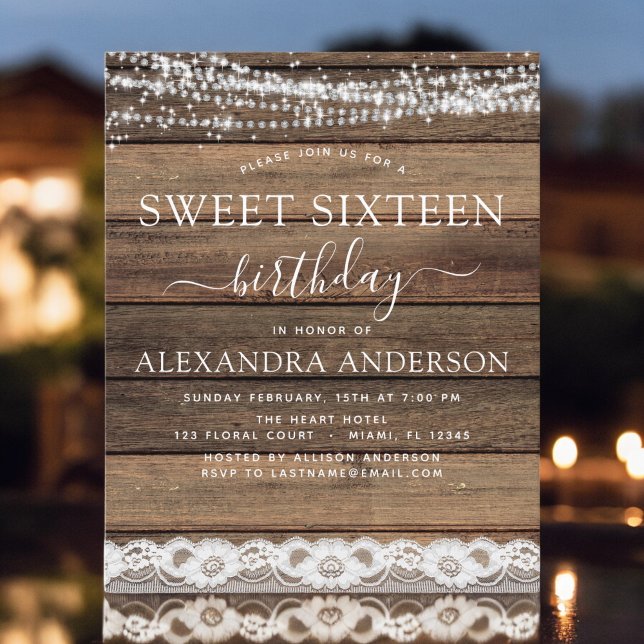 Budgetsvett 16 födelsedagseftermiddagen Rustic Far (Skapare uppladdad)