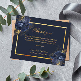 Budgetsympati blått blommigt guld tack