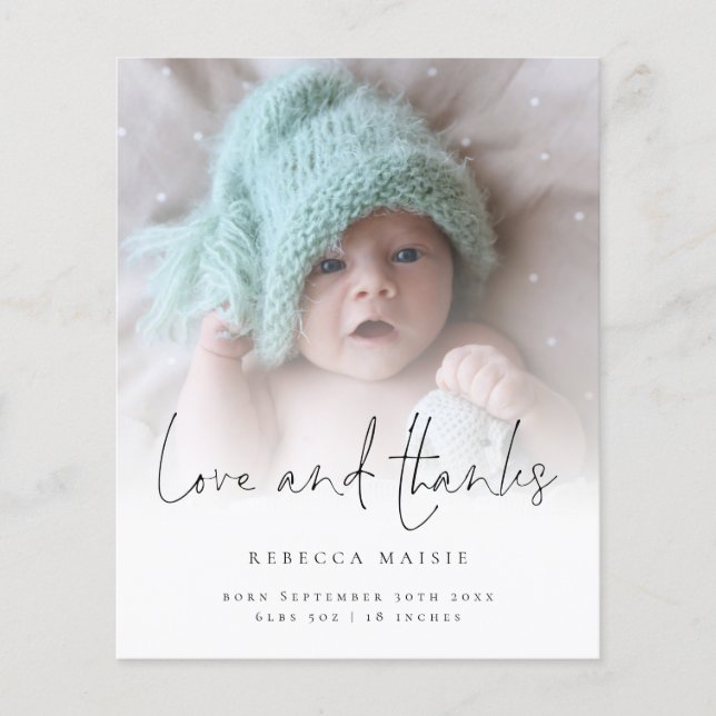 Budgett kärlek Tacksamhet Fotoöverlägg Födelse kun (Framsida)