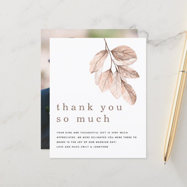 Budgett Rödfärgning Nygifta Foto Tackkort (Fram/Back In Situ)