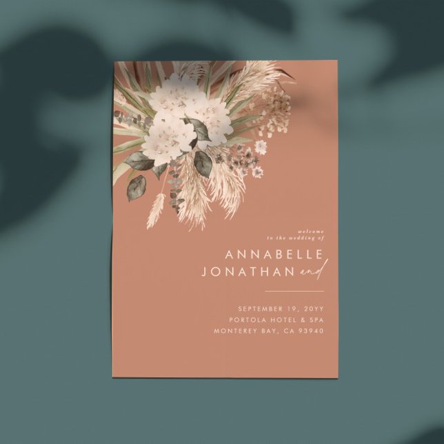 Budgetterakotta botaniskt modernt elegant bladverk poster (Skapare uppladdad)