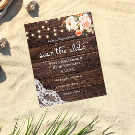 Budgetträ, Snöre Ljus Rosa Blommigt Spara datum Flygblad