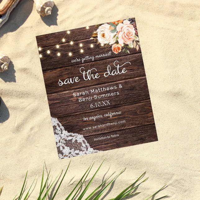 Budgetträ, Snöre Ljus Rosa Blommigt Spara datum Flygblad (Skapare uppladdad)