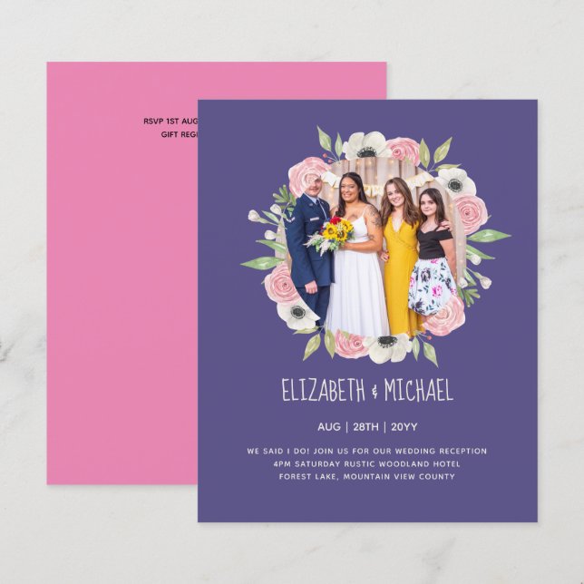 Budgettrender FOTO Bröllopsmottagning Inbjudningar (Fram/baksida)