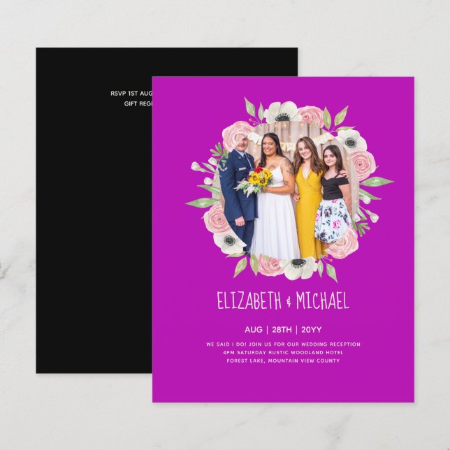 Budgettrender PHOTO Bröllopsmottagningsinbjudninga (Fram/baksida)