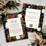 Budgetuppgifter för svart botaniskt bröllop inbjud flygblad<br><div class="desc">Budgeterad inbjudan till bröllopsinbjudan för blommigt med rustiska vattenfärger och detaljkort. Med vacker rost,  teracotta,   rosa,  svart och sage grönt pampas gräseucalyptus vattenfärgdetaljer. Den här moderna bröllopsinbjudan kommer säkert att sätta stil för din stora dag.</div>