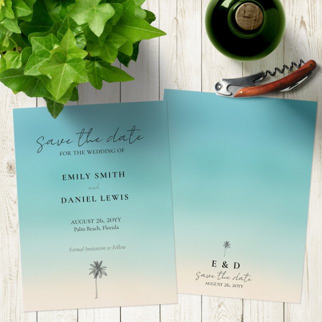 Budgetvänlig 🌊 Beach-bröllop spara datumkortet Vykort (Budget-Friendly🌊 Beach Wedding Save The Date Card
)