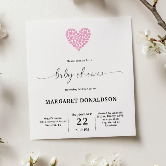 Budgetvänlig Rosa Heart Baby Shower Party (Skapare uppladdad)