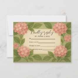 Budgetvänligt Rosa Hydrangea RSVP-kort OSA Kort