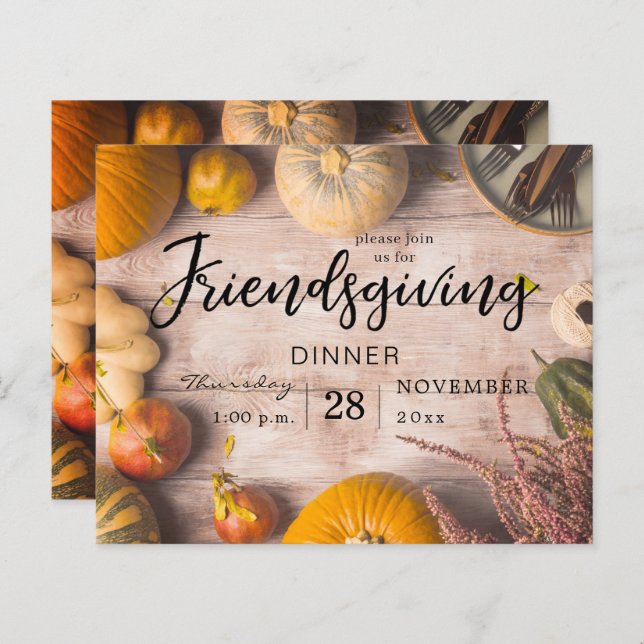 Budgetvänner som ger middagsfest (Fram/baksida)