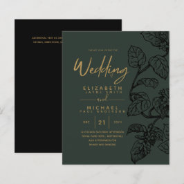 BUDGETVintage Garden Löv Classic Bröllopsinbjudans